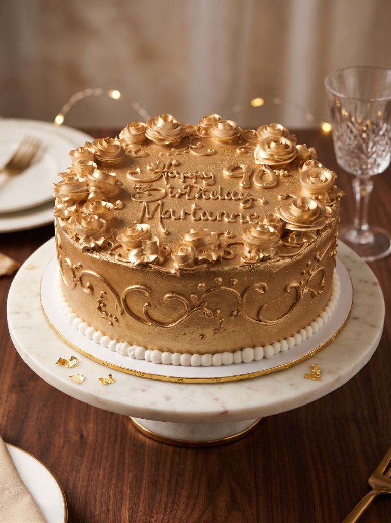 Golden Milestone Celebration Torte