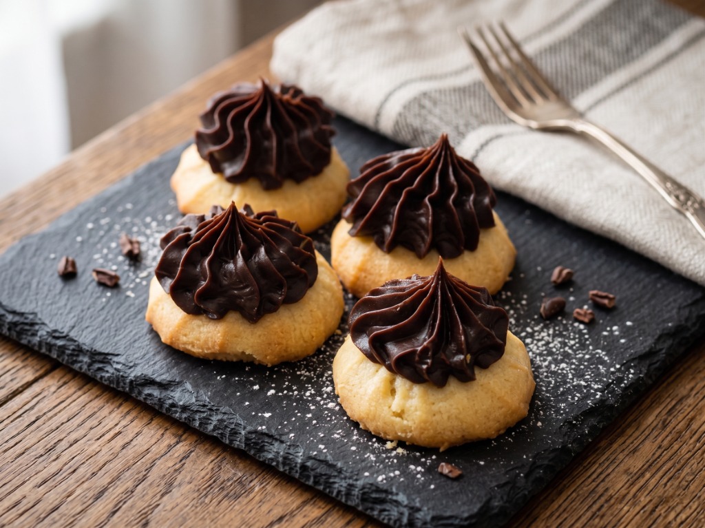 European Chocolate Ganache Swirl Cookies